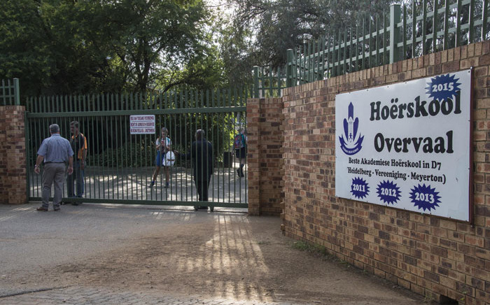 Hoërskool Overvaal in Vereeniging where EFF and ANC members protested over the school's admission policy in January 2018. Picture: Ihsaan Haffejee/EWN