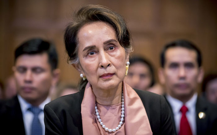 FILE: A handout photo released on 10 December 2019 by the International Court of Justice shows Myanmar's State Counsellor Aung San Suu Kyi attending the start of a three-day hearing on the Rohingya genocide case before the UN International Court of Justice at the Peace Palace of The Hague. Picture: AFP
