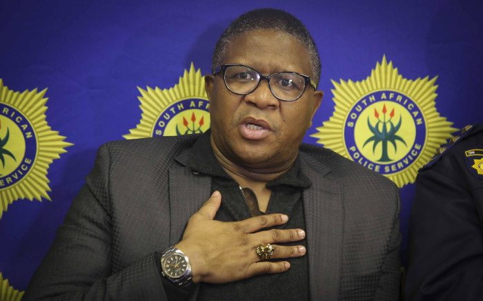 FILE: Police Minister Fikile Mbalula visited the Hout Bay Police Station following violent protests in the area. Picture: Cindy Archillies/EWN.