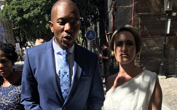 DA leader Mmusi Maimane and his wife, Natalie, at the 2019 state of the nation address in Parliament, Cape Town. Picture: Monique Mortlock/EWN