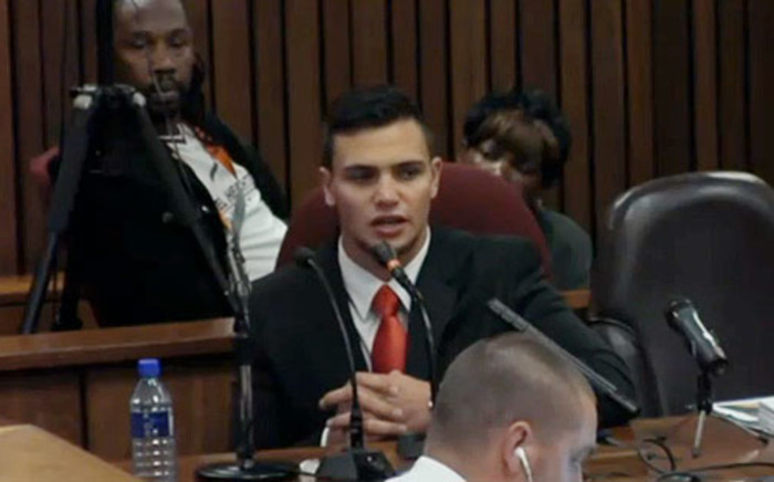 Professional boxer Kevin Lerena testifies during the third day of Oscar Pistorius murder trial on 5 March 2014.