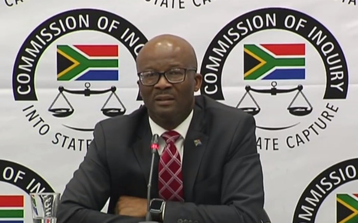 A video screengrab of National Treasury Director-General Dondo Mogajane at the state capture commission of inquiry on 23 November 2018.