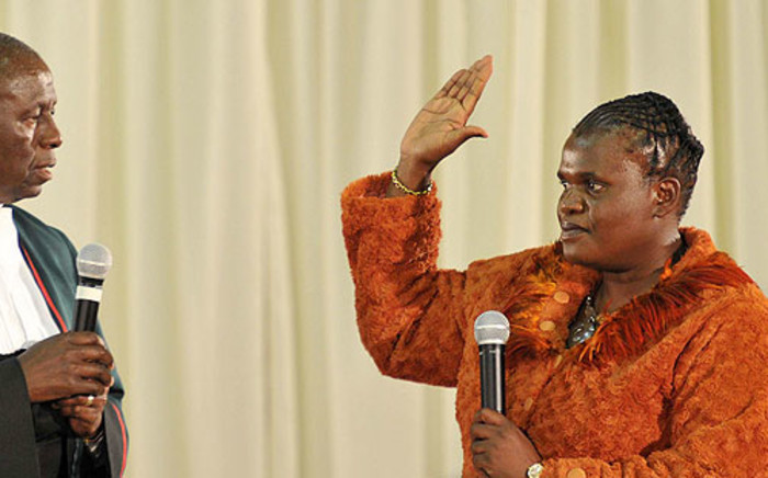 Newly appointed Minister of Communications Faith Muthambi takes the oath as she is sworn in as minister on 26 May 2014. Picture: GCIS