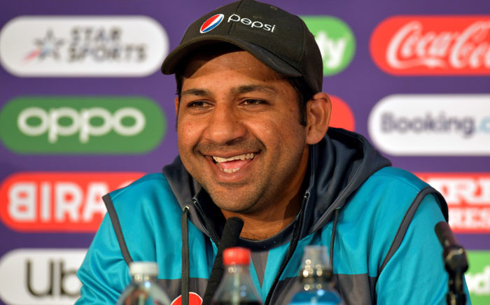 FILE: Pakistan's Sarfaraz Ahmed attends a press conference at Lord's cricket ground in London on 4 July 2019, ahead of their 2019 Cricket World Cup group stage match against Bangladesh. Picture: AFP