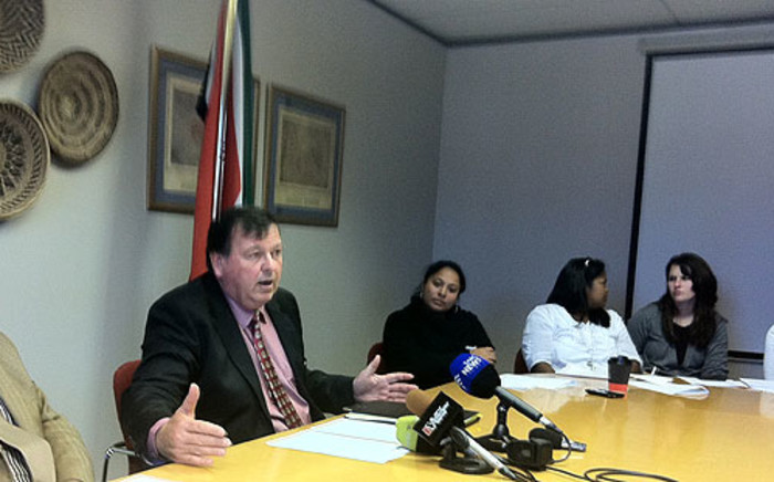 Education MEC Donald Grant briefed reporters on the possible closure of 27 institutions across the Western Cape on 20 June 2012. Picture: Malungelo Booi/EWN 
