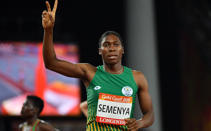FILE: South African middle-distance runner Caster Semenya celebrates winning gold in the Women's 800m final at the Commonwealth Games in Australia on 13 April 2018. Picture: AFP