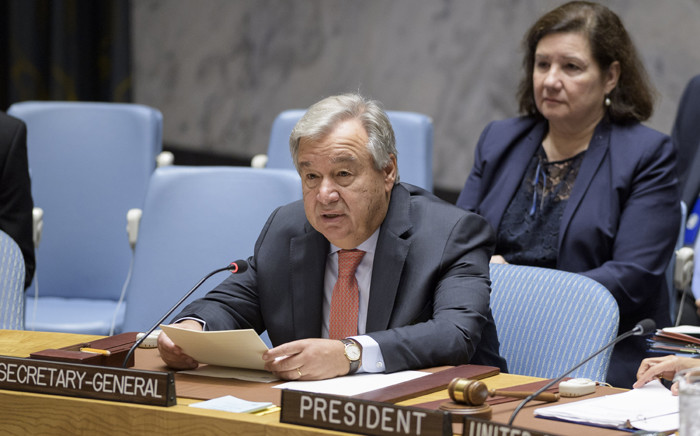FILE: United Nations chief António Guterres delivers remarks at the Security Council meeting on maintenance of international peace and security. Picture: United Nations Photo