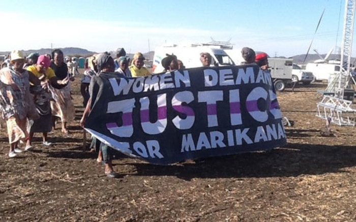 file: A group of women march at Marikana ahead of the anniversary at Lonmin's Marikana mine where 34 striking platinum workers were shot dead by police on 16 August 2012. Picture: Gia Nocolaides/EWN