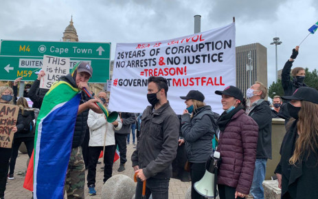 Capetonians gathered in the Grand Parade on September 5, 2020, to protest against corruption, farm killings, gender-based violence and the killings of children.  Image: Kaylynn Palm / EWN.