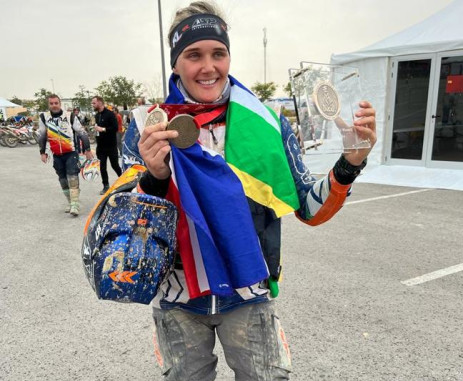 South Africa's Kirsten Landman at the 2023 Dakar Rally. Picture: ASP Rope Access/Facebook.
