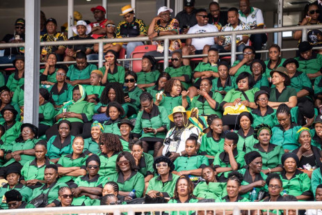 ANC Women's League en las celebraciones del ANC del 8 de enero en Mangaung el 8 de enero de 2023. Imagen: EWN/Jacques Nelles