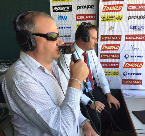 Image of Dean du Plessis, the world's first blind cricket commentator, posted on Facebook

