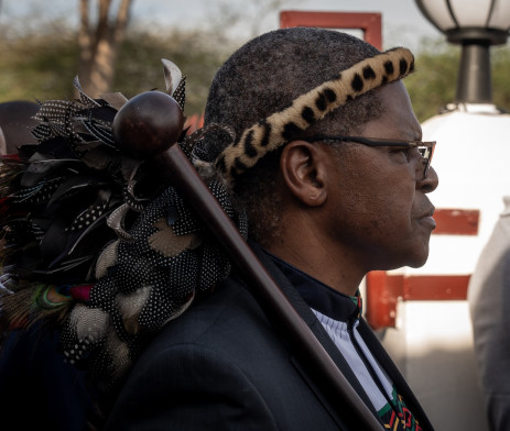 President of the the Inkatha Freedom Party IFP Velenkosini Hlabisa part of the delegation that collected Prince Mangosuthu Buthelezi's remains from a local mortuary in Ulundi and escorted them to his home on 15 September 2023. Picture: Abigail Javier and Xanderleigh Dookey-Makhaza/Eyewitness News
