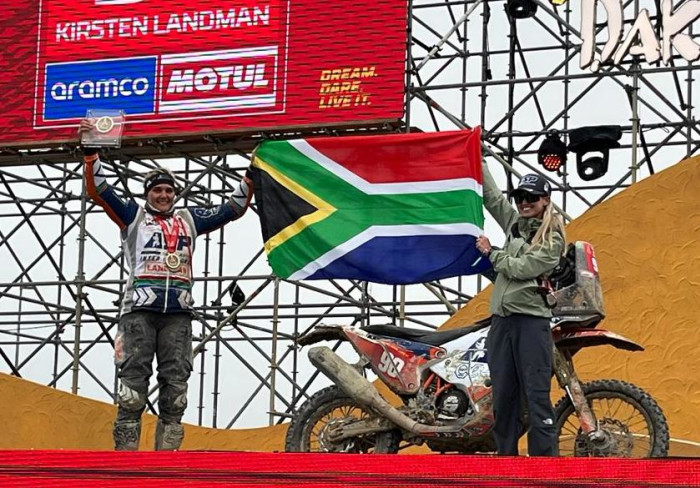 South Africa's Kirsten Landman at the 2023 Dakar Rally. Picture: ASP Rope Access/Facebook.