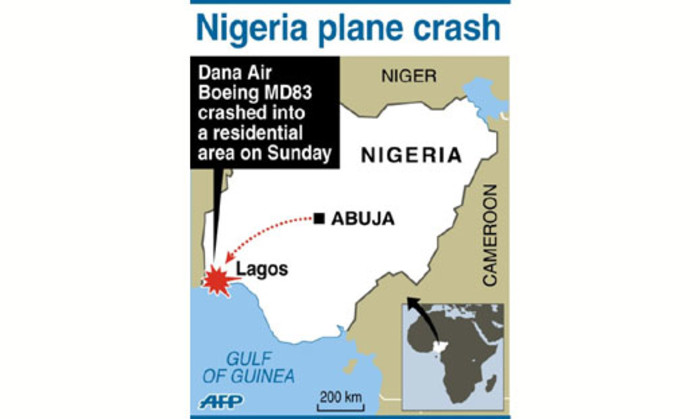 Nigeria Plane Crash graphic. AFP/SAPA.