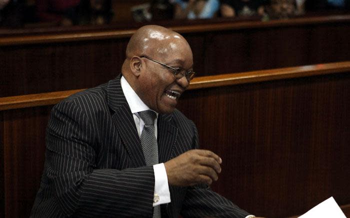 FILE: Jacob Zuma addresses the Durban High Court on 7 April 2009 after prosecutors withdrew fraud and corruption charges against him. Picture: AFP

