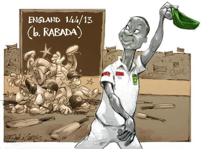 The Proteas easily acquired the remaining seven English wickets yesterday within the first session, and Kagiso Rabada was once again the hero, ending with figures of 6/32 and a match haul of 13 wickets.