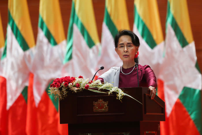 Myanmar leader Aung San Suu Kyi. Picture: AFP