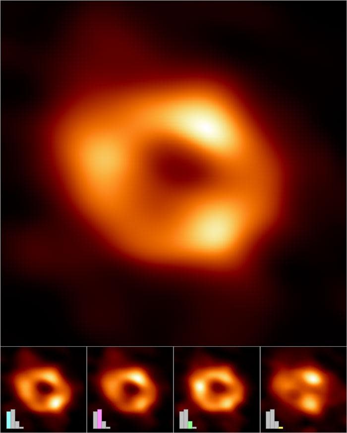 The first images of the supermassive black hole at the centre of the Milky Way galaxy. Picture: Supplied by Wits University