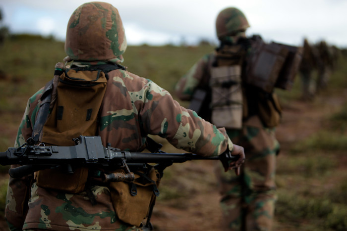 Soldiers from the South African National Defence Force (SANDF). 
