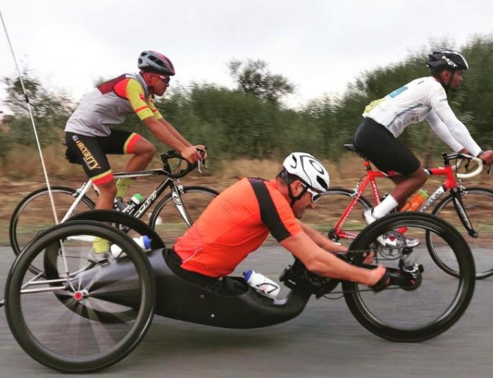 SA's top para-athlete Ernst Van Dyk in his hand-cycle during a training session. Picture: ernstvandyk/ Instagram.
 