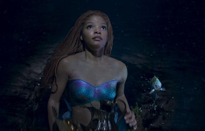 Halle Bailey as Ariel and Jacob Tremblay as Flounder in Disney's 'The Little Mermaid' (2023). Picture: Supplied