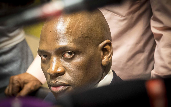 Hlaudi Motsoeneng addresses musicians and members of the media at the Milpark Garden Court on his current disciplinary process. Picture: Thomas Holder/EWN.