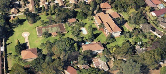 This photo, from Google Earth, shows former Lottery chairperson’s Alfred Nevhutanda’s estate in the north of Pretoria. (Copied for fair use.)
