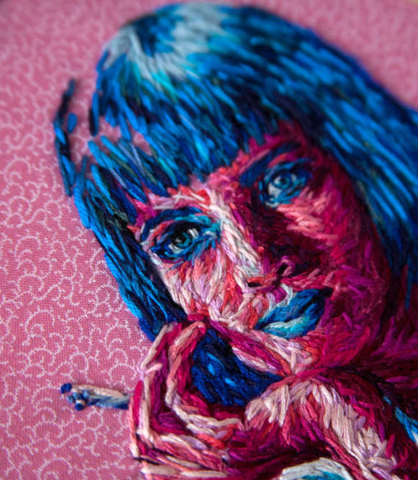 Cape Town artist creates bold artworks with embroidery