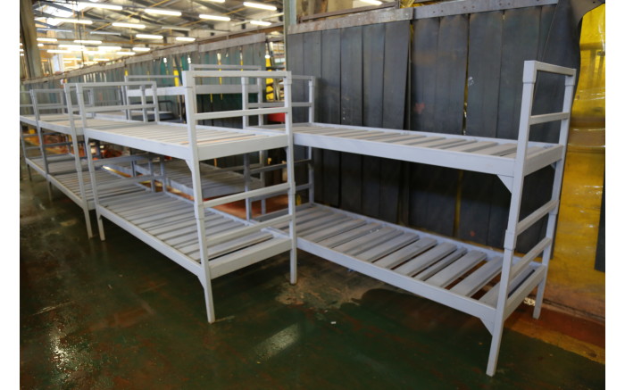 The beds used in the prison are made in the steel workshop by prisoners.