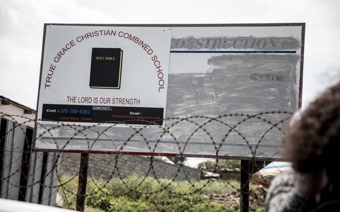 Gauteng Education MEC Panyaza Lesufi visits True Grace Christian combined school. 