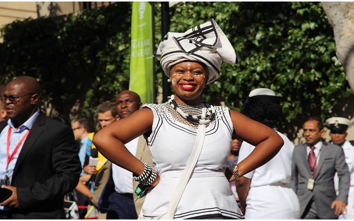 SASCO WC Chair, Naledi Maponopono, strikes a pose outside the National Assembly. Picture: Aletta Harrison/EWN