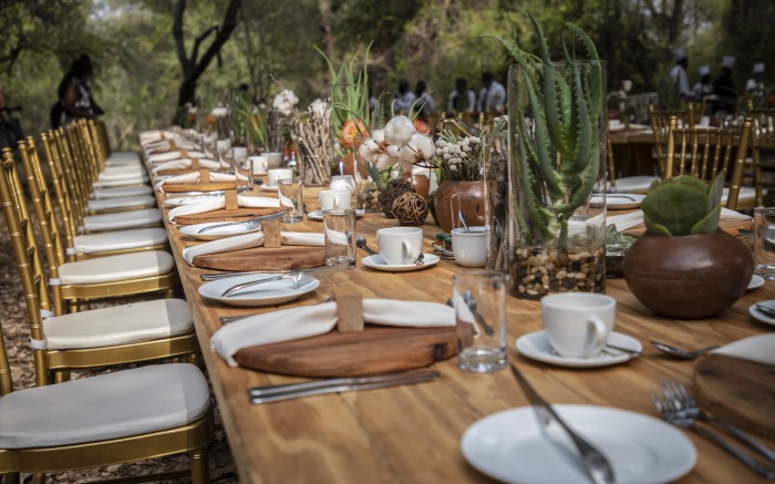 Breakfast under the the bush near the Limpopo River.