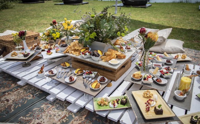 A picnic lunch near the river.