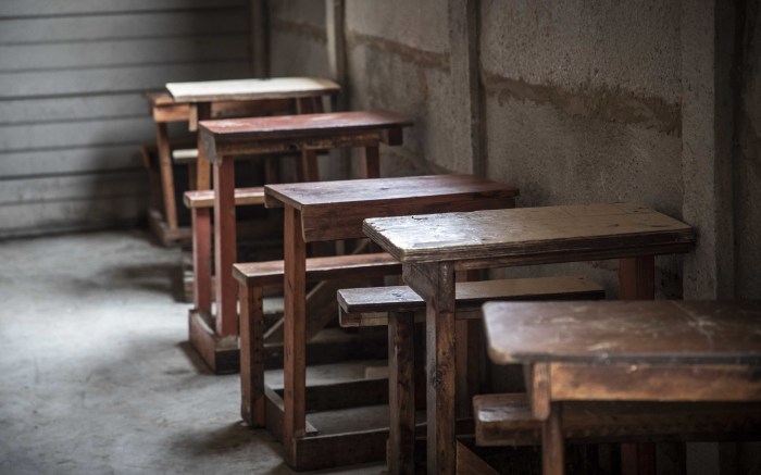 Classrooms at True Grace Christian combined school are small. 