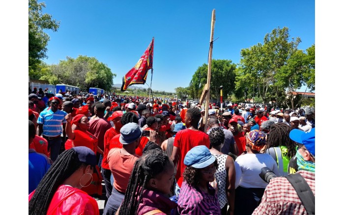 EFF members gather at Brackenfell High School for the anti-racism demonstration on 20 November 2020. Picture: Zukile Daniel