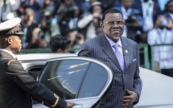 Namibian president Hage Geingob at Loftus stadium ahead of Cyril Ramaphosa's presidential inauguration. Picture: Abigail Javier/EWN