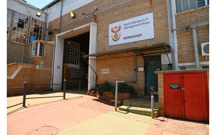 The entrance to the workshop at the Kgosi Mampuru II Correctional Centre.