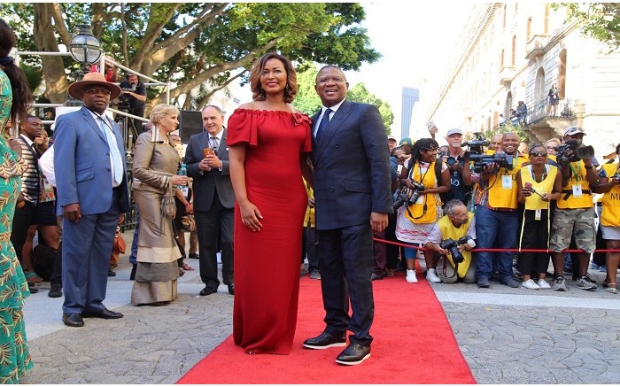 Sports Minister Fikile Mbalula arrived with his 