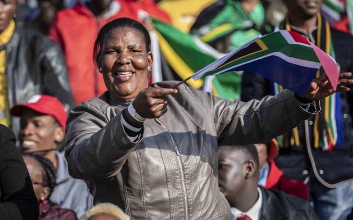 Guests sing at the inauguration of President-elect Cyril Ramaphosa at Loftus Versfeld Stadium in Pretoria. Picture: Abigail Javier/EWN