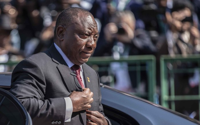 Cyril Ramaphosa arrives for his inauguration as President of the Republic of South Africa.  Picture: Abigail Javier/EWN