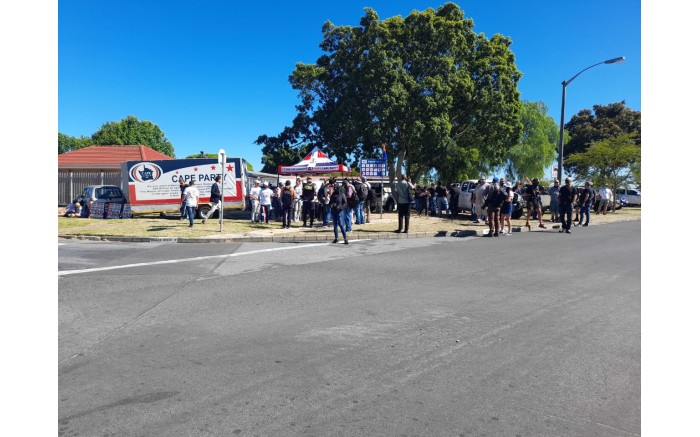 Cape Party members set up ahead of the EFF's protest at the Brackenfell High School on 20 November 2020. Picture: Zukile Daniel