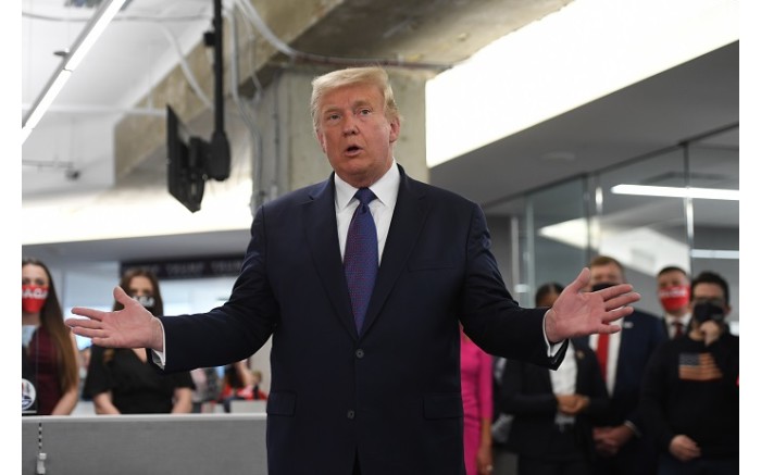 Donald Trump visits his campaign headquarters in Arlington, Virginia, on 3 November 2020.