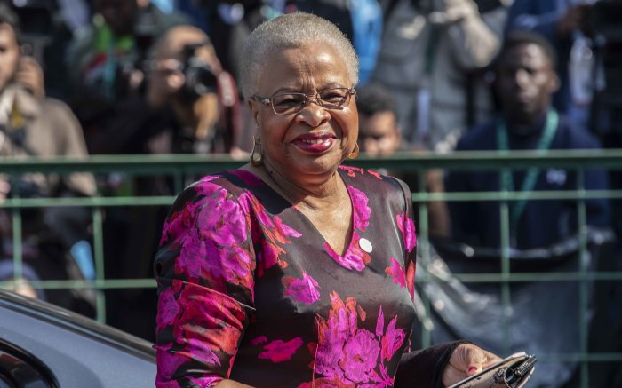 Graça Machel at Loftus stadium ahead of Cyril Ramaphosa's presidential inauguration. Picture: Abigail Javier/EWN