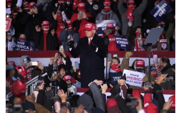 President Donald Trump at a campaign rally on 2 November 2020 in Kenosha, Wisconsin.