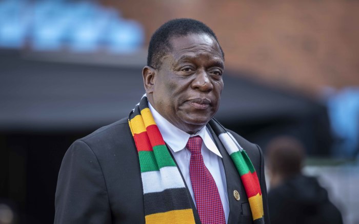 Zimbabwe's President Emmerson Mnangagwa arrives for the inauguration of President-elect Cyril Ramaphosa. Picture: Abigail Javier/EWN