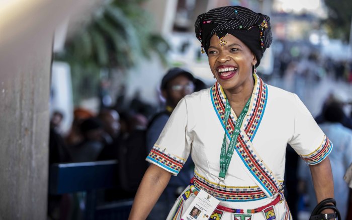 Cosatu president Zingiswa Losi at Loftus stadium ahead of Cyril Ramaphosa's presidential inauguration. Picture: Abigail Javier/EWN