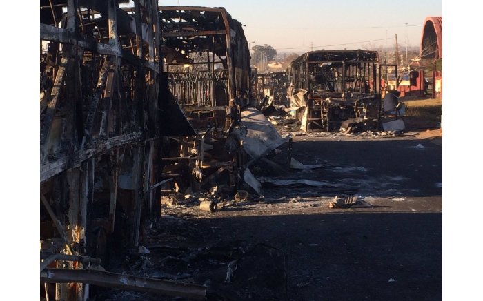 Cars, buses and buildings have been torched in Atteridgeville by angry ANC members. Picture: EWN.