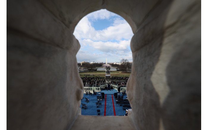 A general view as attendees arrive to the inauguration of US President-elect Joe Biden.