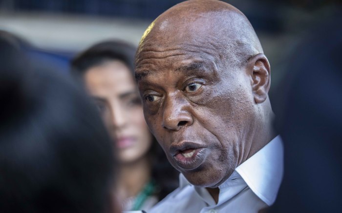 Tokyo Sexwale at Loftus stadium ahead of Cyril Ramaphosa's presidential inauguration. Picture: Abigail Javier/EWN